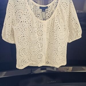 Sanctuary Cream Eyelet Blouse